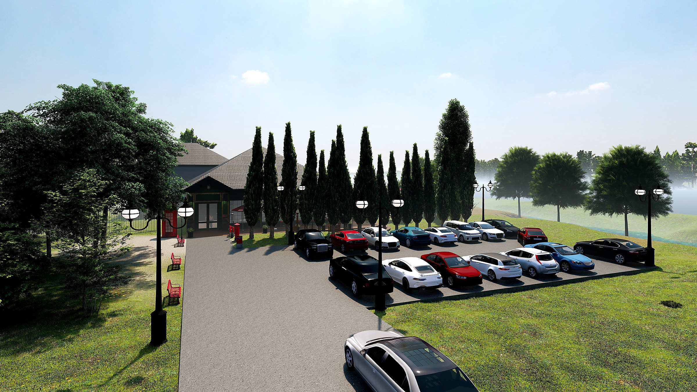 Approach and parking, daytime