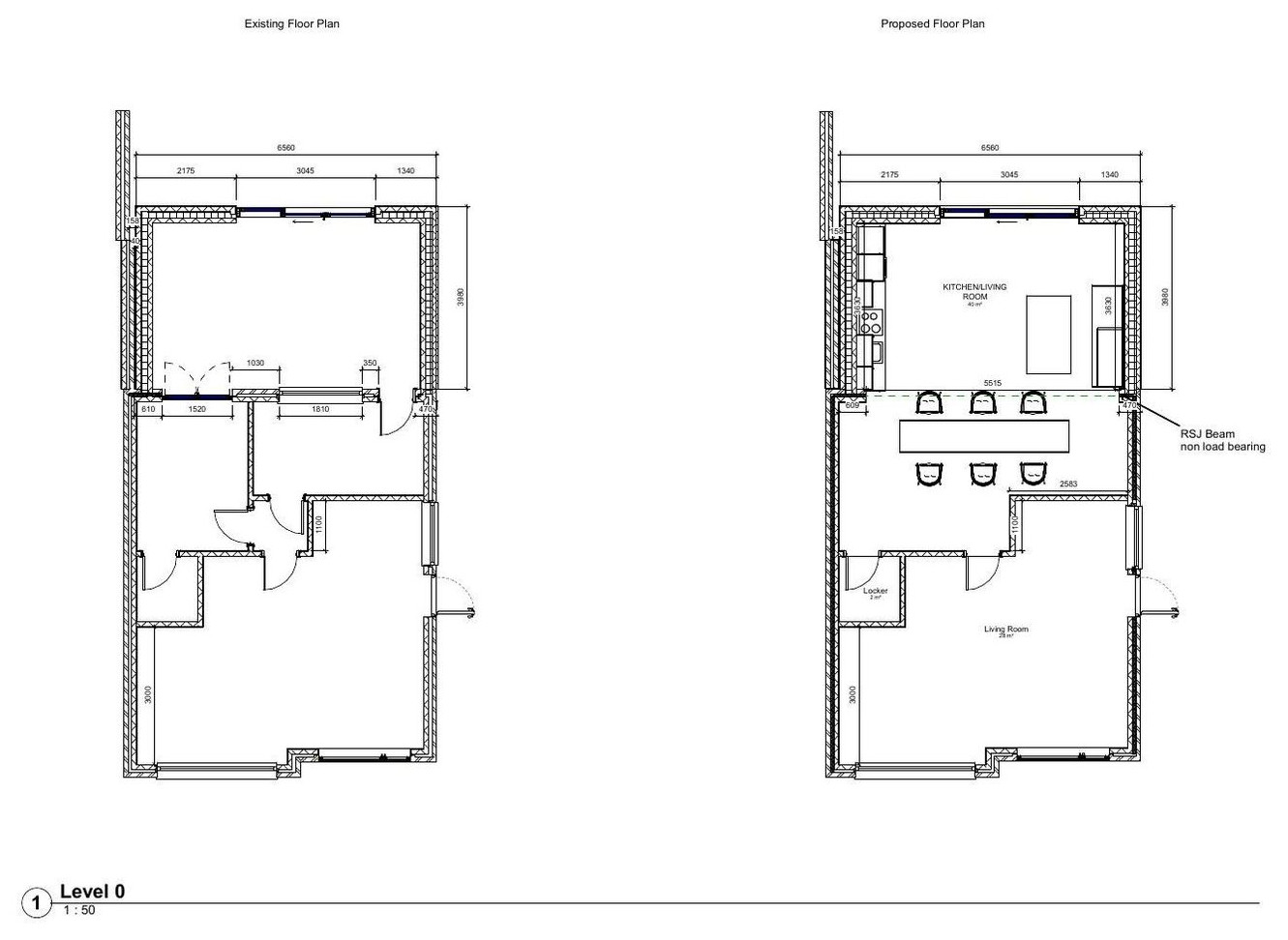 Ground floor plan drawn up from the survey